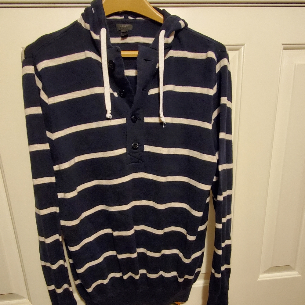 J. Crew Men's Hoodie Stripe Large